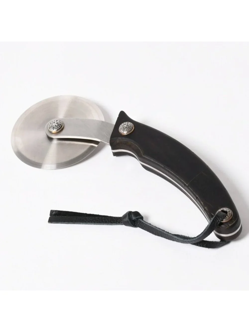 Chrome Hearts Pizza Cutter Cutlery Horseshoe CH Plus Ebony Wood Brown